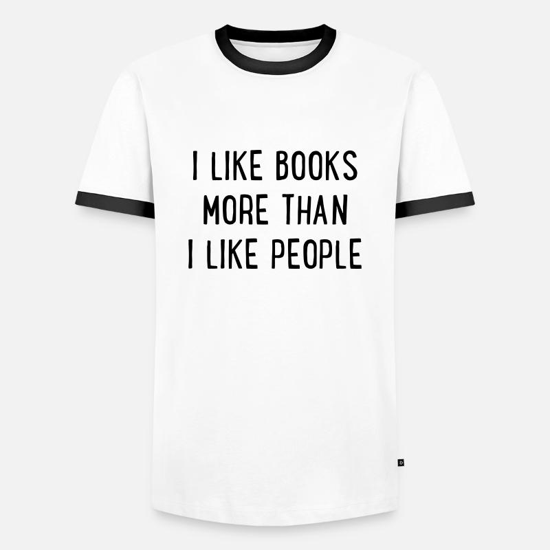 Bücher - Männer Kontrast-T-Shirt - Weiß/Schwarz