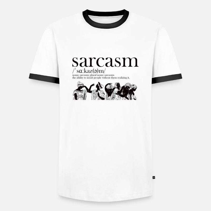 Sarcasm Definition - Men's Ringer Shirt - white/black