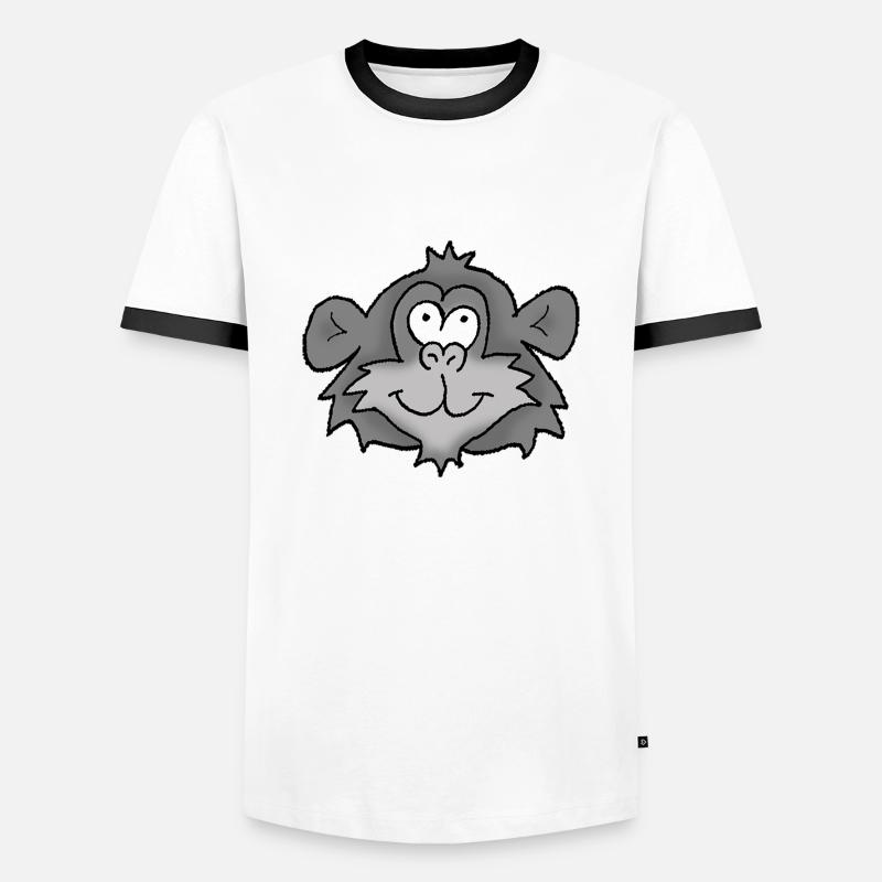 Chimpanse 2 - Männer Kontrast-T-Shirt - Weiß/Schwarz