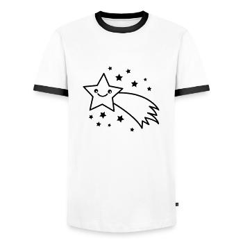 Shooting star - Men's Ringer Shirt - white/black - Front - AI Model Female 172 light (172cm) & AI Model Male 178 dark (178cm)