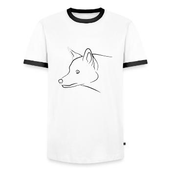 Fuchs Grafik schwarz - Männer Kontrast-T-Shirt - Weiß/Schwarz - Vorne - AI Model Female 172 light (172cm) & AI Model Male 178 dark (178cm)