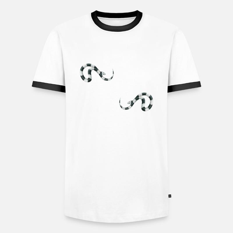 Die lustigen Seeschlangen - Männer Kontrast-T-Shirt - Weiß/Schwarz