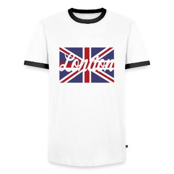 Londres - T-shirt contrasté Homme - blanc/noir - Devant - AI Model Female 172 light (172cm) & AI Model Male 178 dark (178cm)