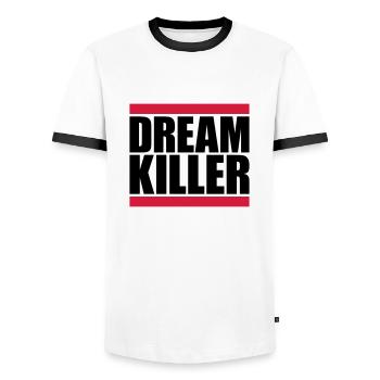 dream killer Pessimisten Zitat - Männer Kontrast-T-Shirt - Weiß/Schwarz - Vorne - AI Model Female 172 light (172cm) & AI Model Male 178 dark (178cm)