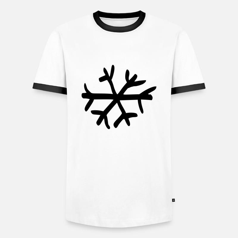 Snowflake - Men's Ringer Shirt - white/black
