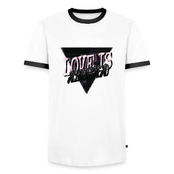 Beach Dinosaur Lover Beard Gang Bodybuilding - Men's Ringer Shirt - white/black - Front - AI Model Female 172 light (172cm) & AI Model Male 178 dark (178cm)
