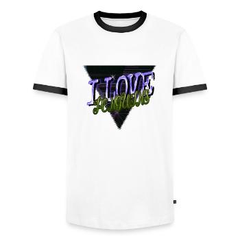 Bday Mignon Pingouin Dictons Empereur Génial Drôle - T-shirt contrasté Homme - blanc/noir - Devant - AI Model Female 172 light (172cm) & AI Model Male 178 dark (178cm)