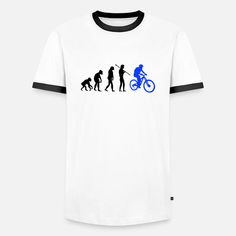 Biker Evolution - Männer Kontrast-T-Shirt - Weiß/Schwarz