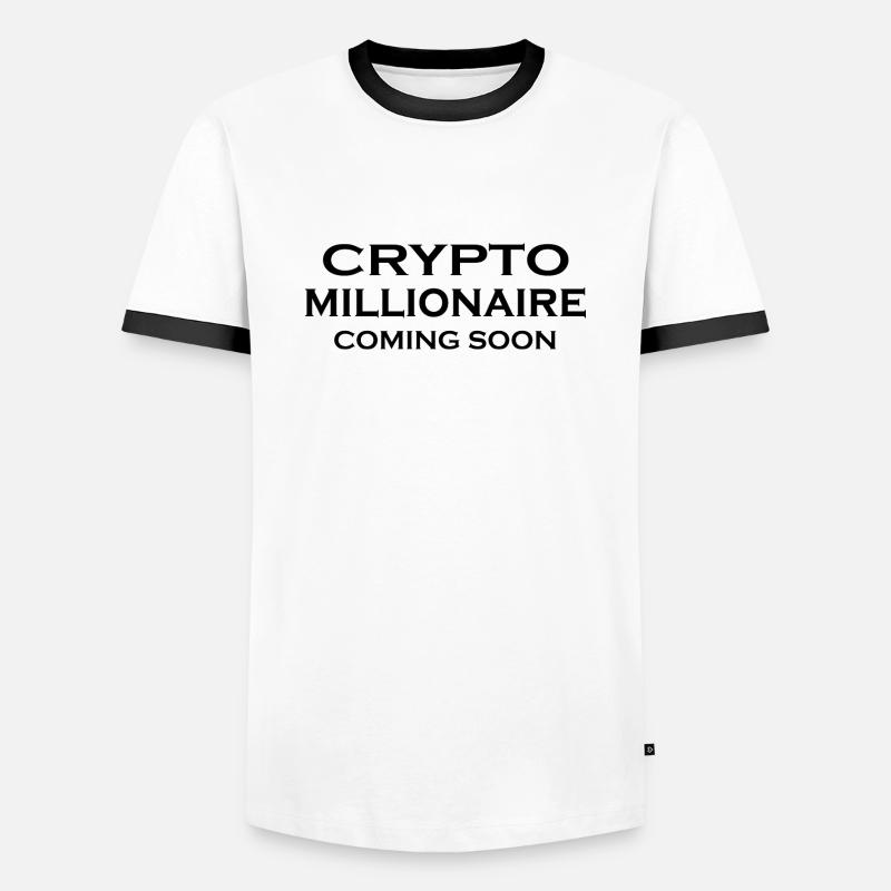 Crypto Bitcoin Trading - Männer Kontrast-T-Shirt - Weiß/Schwarz