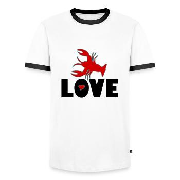 I Love Lobster-Love Seafood-Best seafood - Men's Ringer Shirt - white/black - Front - AI Model Female 172 light (172cm) & AI Model Male 178 dark (178cm)