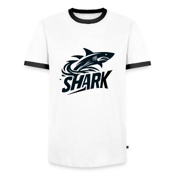 Shark - Männer Kontrast-T-Shirt - Weiß/Schwarz - Vorne - AI Model Female 172 light (172cm) & AI Model Male 178 dark (178cm)