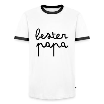 Bester Papa - Männer Kontrast-T-Shirt - Weiß/Schwarz - Vorne - AI Model Female 172 light (172cm) & AI Model Male 178 dark (178cm)