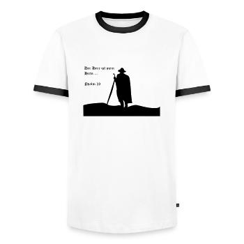Der Herr ist mein Hirte - Männer Kontrast-T-Shirt - Weiß/Schwarz - Vorne - AI Model Female 172 light (172cm) & AI Model Male 178 dark (178cm)