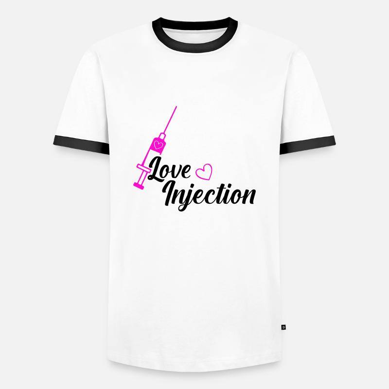 love injection - Men's Ringer Shirt - white/black