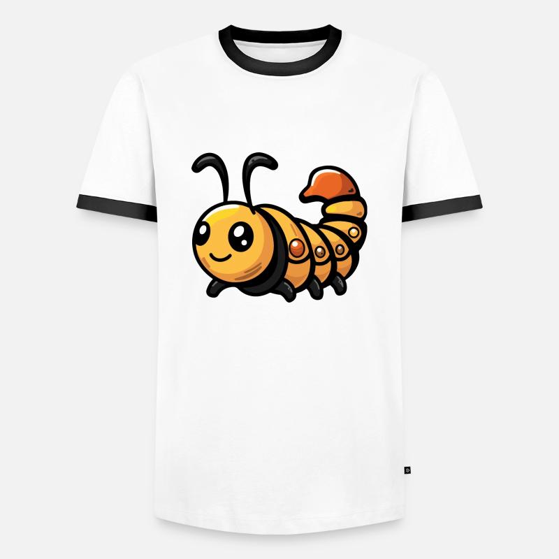 Worm Comic - Men's Ringer Shirt - white/black