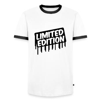 Limited Edition - Men's Ringer Shirt - white/black - Front - AI Model Female 172 light (172cm) & AI Model Male 178 dark (178cm)