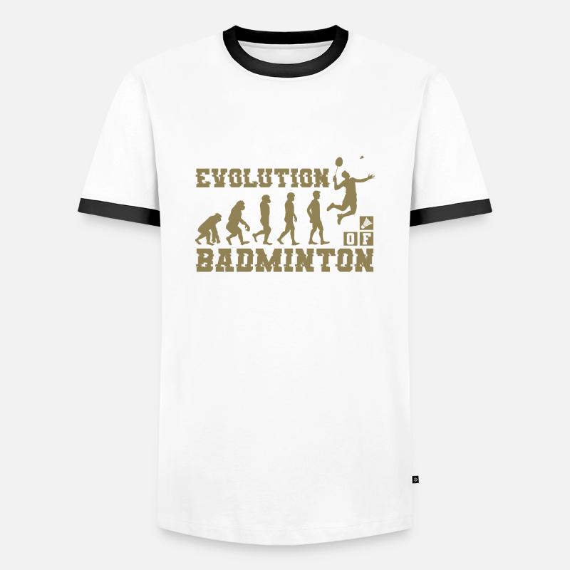 Badminton Evolution Silhouette - Men's Ringer Shirt - white/black