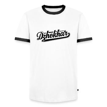 Dschochar Dudajew - Männer Kontrast-T-Shirt - Weiß/Schwarz - Vorne - AI Model Female 172 light (172cm) & AI Model Male 178 dark (178cm)