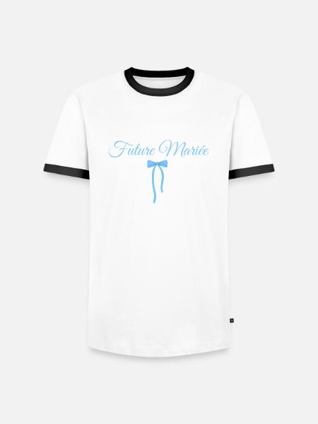 Bride-to-be Blue Bow - Men's Ringer Shirt - white/black