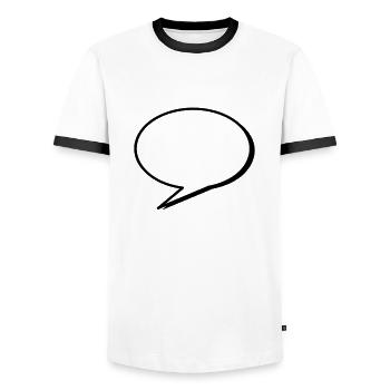 sprechblase rund - Männer Kontrast-T-Shirt - Weiß/Schwarz - Vorne - AI Model Female 172 light (172cm) & AI Model Male 178 dark (178cm)