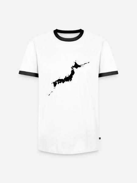 Japan - Männer Kontrast-T-Shirt - Weiß/Schwarz