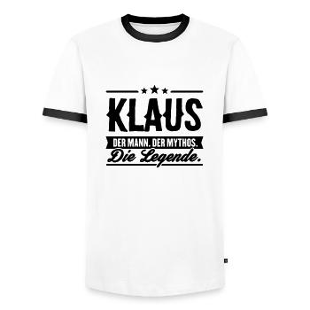 Man Myth Légende Klaus - T-shirt contrasté Homme - blanc/noir - Devant - AI Model Female 172 light (172cm) & AI Model Male 178 dark (178cm)