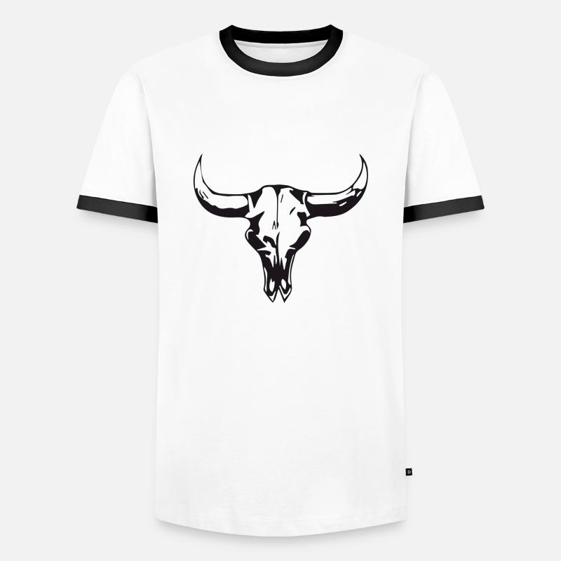 cowskull - Männer Kontrast-T-Shirt - Weiß/Schwarz