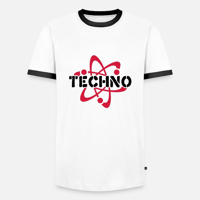 Techno__V003 - Männer Kontrast-T-Shirt - Weiß/Schwarz