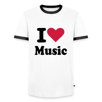 Musik - Männer Kontrast-T-Shirt - Weiß/Schwarz - Vorne - AI Model Female 172 light (172cm) & AI Model Male 178 dark (178cm)