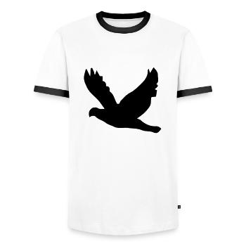 bird - T-shirt contrasté Homme - blanc/noir - Devant - AI Model Female 172 light (172cm) & AI Model Male 178 dark (178cm)