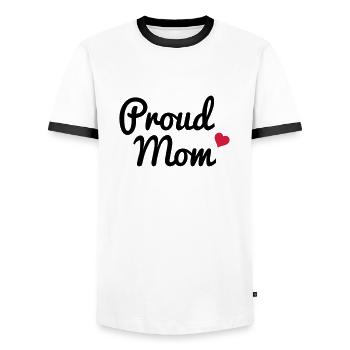 Proud Mom - Männer Kontrast-T-Shirt - Weiß/Schwarz - Vorne - AI Model Female 172 light (172cm) & AI Model Male 178 dark (178cm)