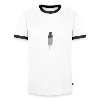 Plume de pigeon - T-shirt contrasté Homme - blanc/noir - Devant - AI Model Female 172 light (172cm) & AI Model Male 178 dark (178cm)