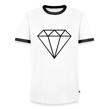 diamant icon - Männer Kontrast-T-Shirt - Weiß/Schwarz - Vorne - AI Model Female 172 light (172cm) & AI Model Male 178 dark (178cm)