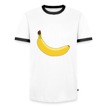 Banana Banana Gift Idea - Men's Ringer Shirt - white/black - Front - AI Model Female 172 light (172cm) & AI Model Male 178 dark (178cm)