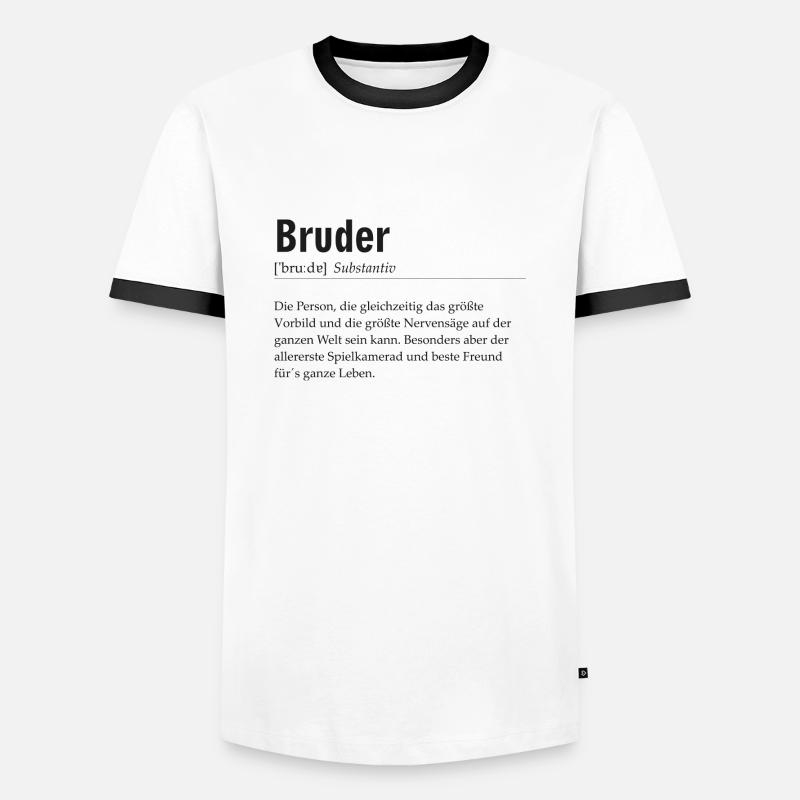 Spruchdesign - Bruder - Männer Kontrast-T-Shirt - Weiß/Schwarz