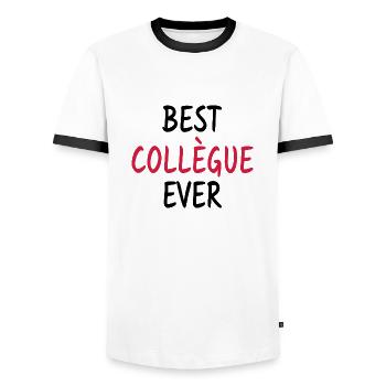 Best Collègue Ever - Meilleur collègue du monde - T-shirt contrasté Homme - blanc/noir - Devant - AI Model Female 172 light (172cm) & AI Model Male 178 dark (178cm)