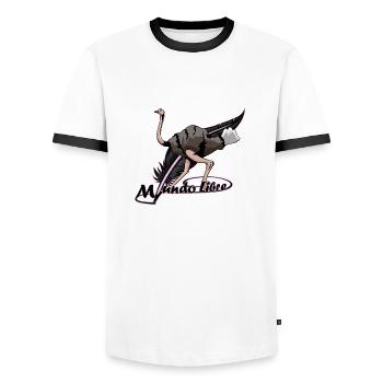 Oiseau d'autruche - T-shirt contrasté Homme - blanc/noir - Devant - AI Model Female 172 light (172cm) & AI Model Male 178 dark (178cm)