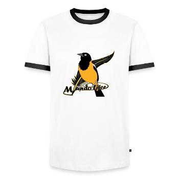 Oiseau Turpial - T-shirt contrasté Homme - blanc/noir - Devant - AI Model Female 172 light (172cm) & AI Model Male 178 dark (178cm)