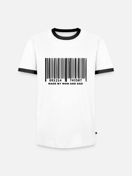 Barcode mom and dad - Men's Ringer Shirt - white/black