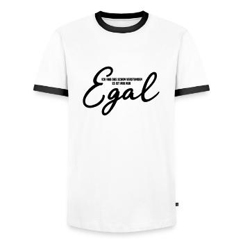 Egal - Männer Kontrast-T-Shirt - Weiß/Schwarz - Vorne - AI Model Female 172 light (172cm) & AI Model Male 178 dark (178cm)