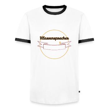 Klassensprecher weil Superheld kein Beruf ist - Männer Kontrast-T-Shirt - Weiß/Schwarz - Vorne - AI Model Female 172 light (172cm) & AI Model Male 178 dark (178cm)