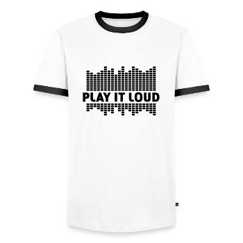 Music Equalizer LED Lights Rhythm Dance Stereo - Men's Ringer Shirt - white/black - Front - AI Model Female 172 light (172cm) & AI Model Male 178 dark (178cm)