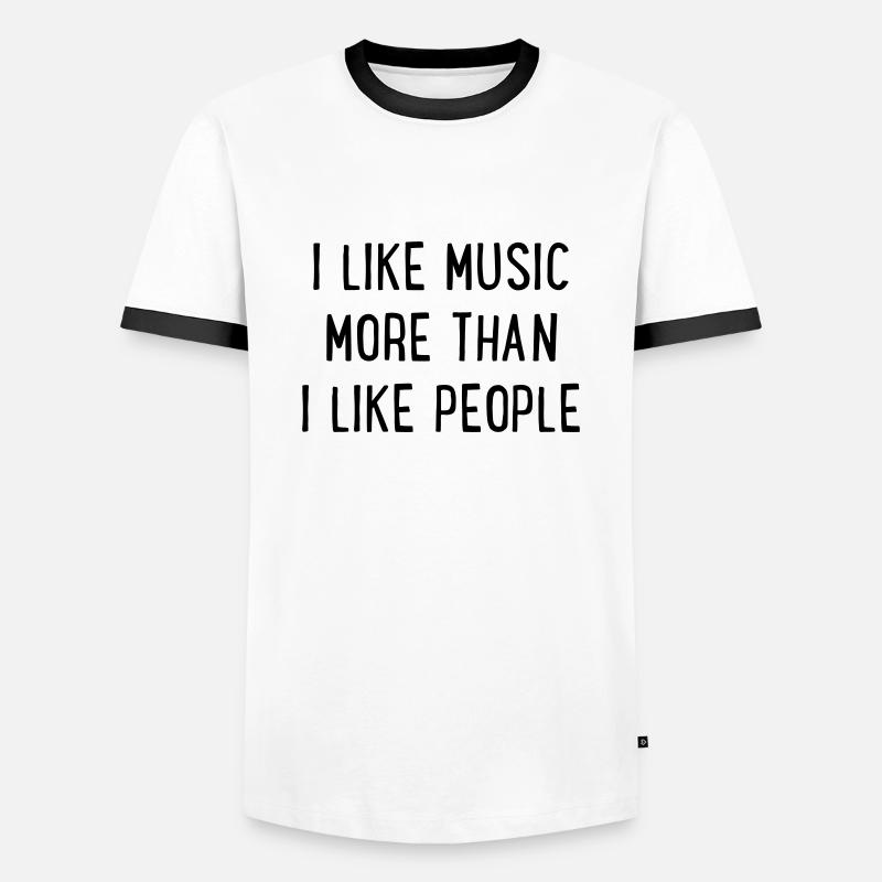 Musik - Männer Kontrast-T-Shirt - Weiß/Schwarz