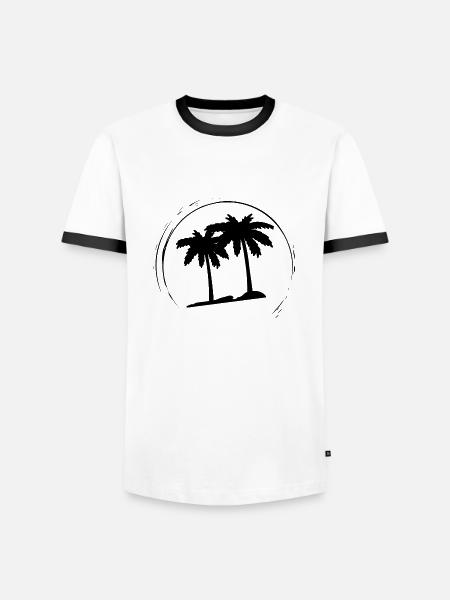 Palmen - Männer Kontrast-T-Shirt - Weiß/Schwarz