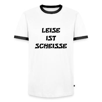 Leise ist Scheisse - Männer Kontrast-T-Shirt - Weiß/Schwarz - Vorne - AI Model Female 172 light (172cm) & AI Model Male 178 dark (178cm)
