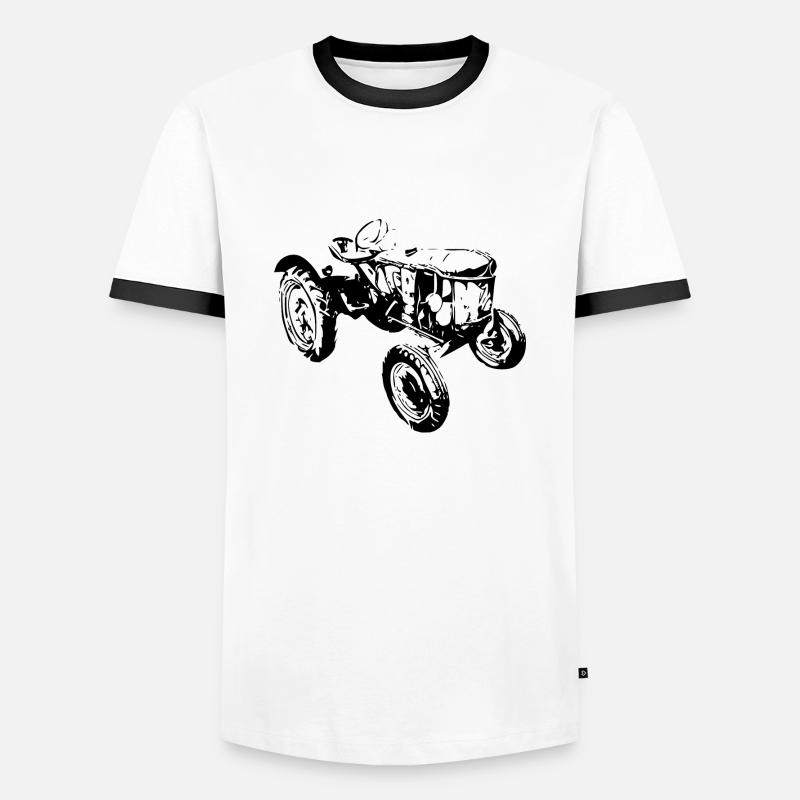 Tractor - Men's Ringer Shirt - white/black