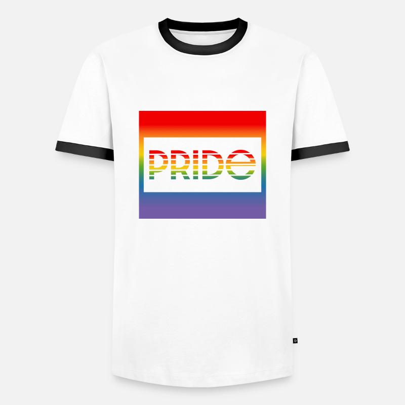 Pride frame - Men's Ringer Shirt - white/black