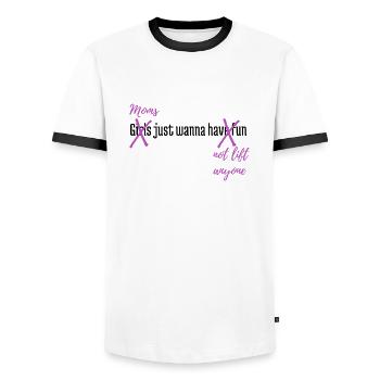 Les mamans veulent juste ne soulever personne - T-shirt contrasté Homme - blanc/noir - Devant - AI Model Female 172 light (172cm) & AI Model Male 178 dark (178cm)