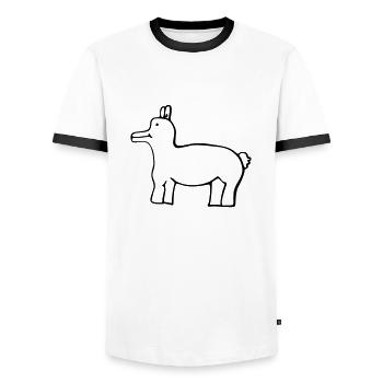 Schnabelbär - Men's Ringer Shirt - white/black - Front - AI Model Female 172 light (172cm) & AI Model Male 178 dark (178cm)