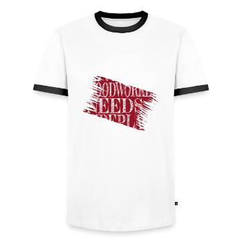 tshirts charpentier sexy amour - T-shirt contrasté Homme - blanc/noir - Devant - AI Model Female 172 light (172cm) & AI Model Male 178 dark (178cm)